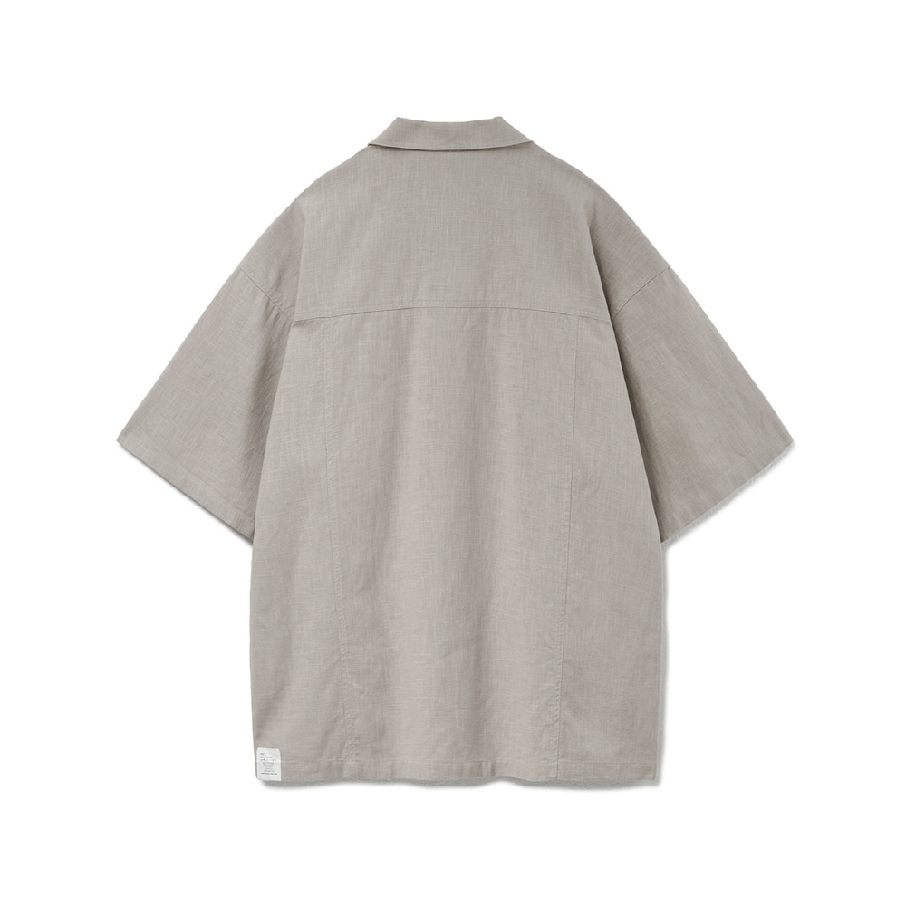 Open Collar Half Shirts (Linen) Harbor Mist