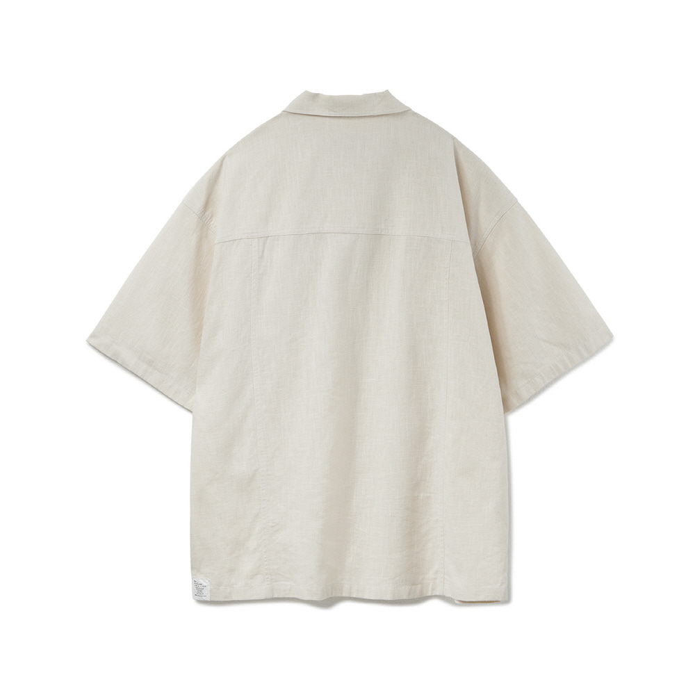 Open Collar Half Shirts (Linen) Salty Vanilla