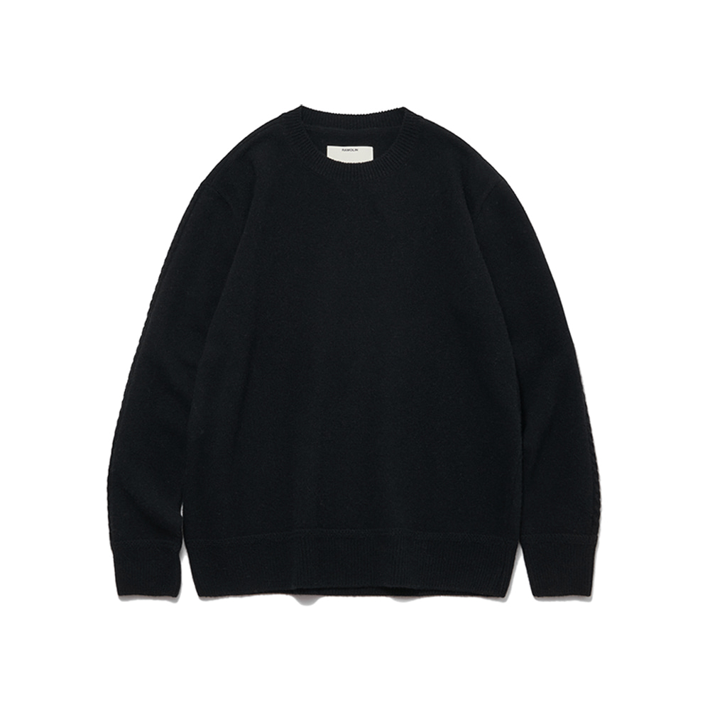 Irregular Parted WCSM Sweater Black