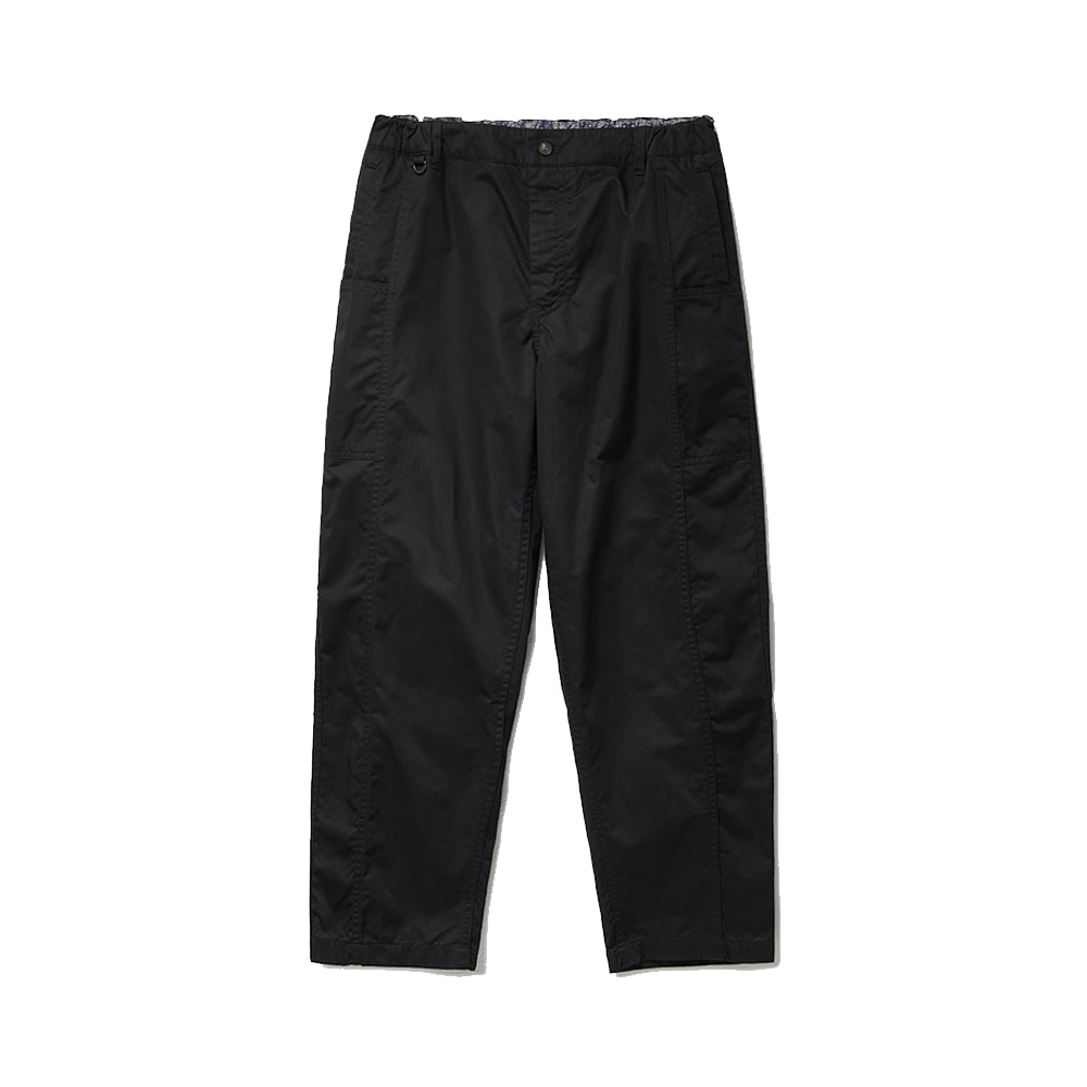 Front Split Nylon Pants Black
