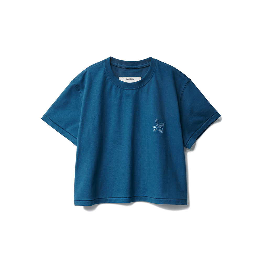 Essential Crop T-Shirts Opal Blue