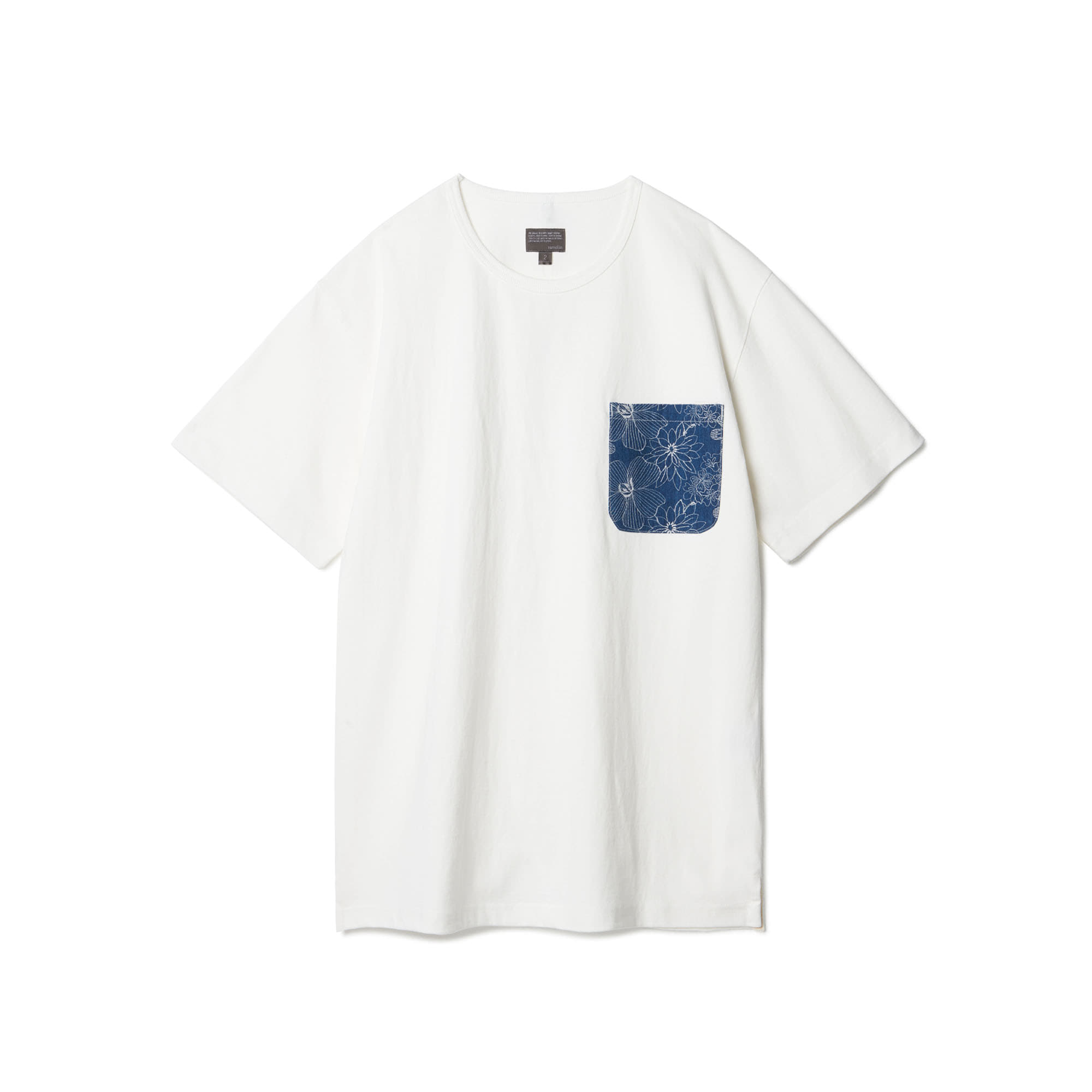 [Restock] Flower Embroidery Pocket T-shirts White