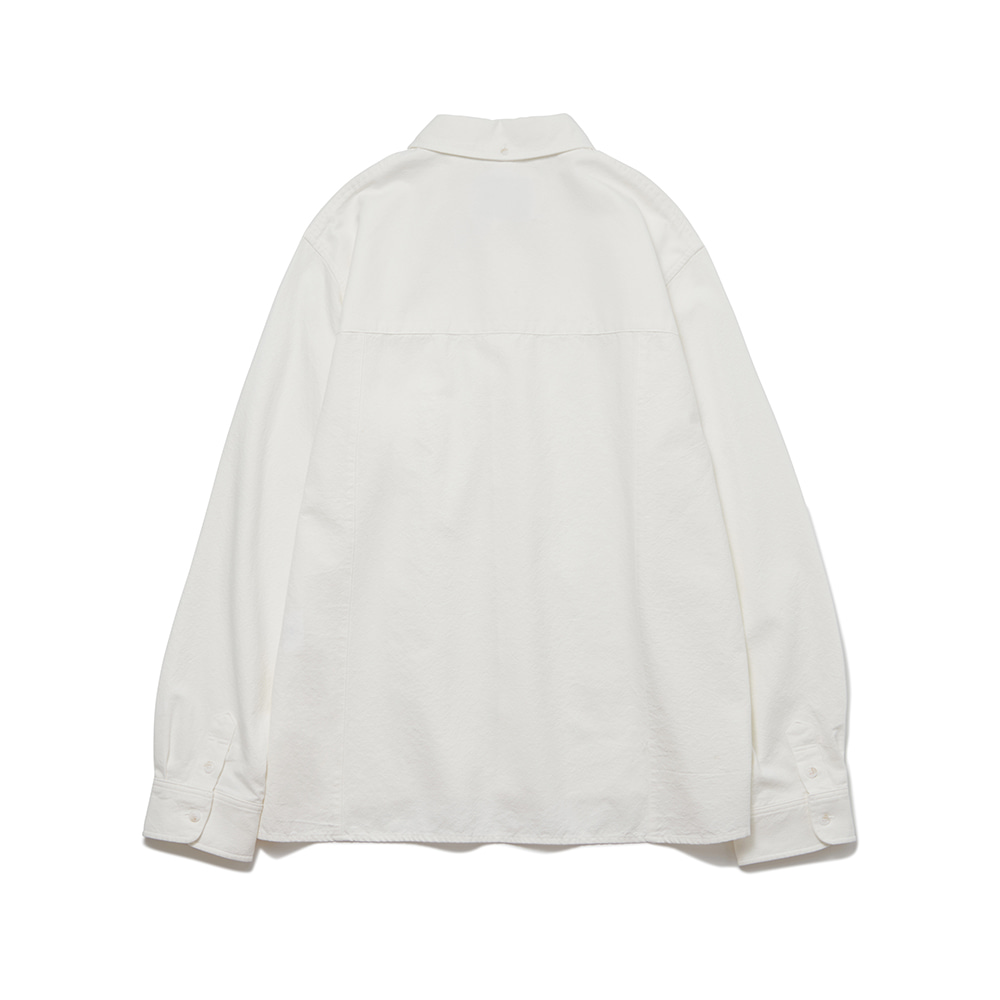 Cleaved Oxford Wrinkle Shirts White