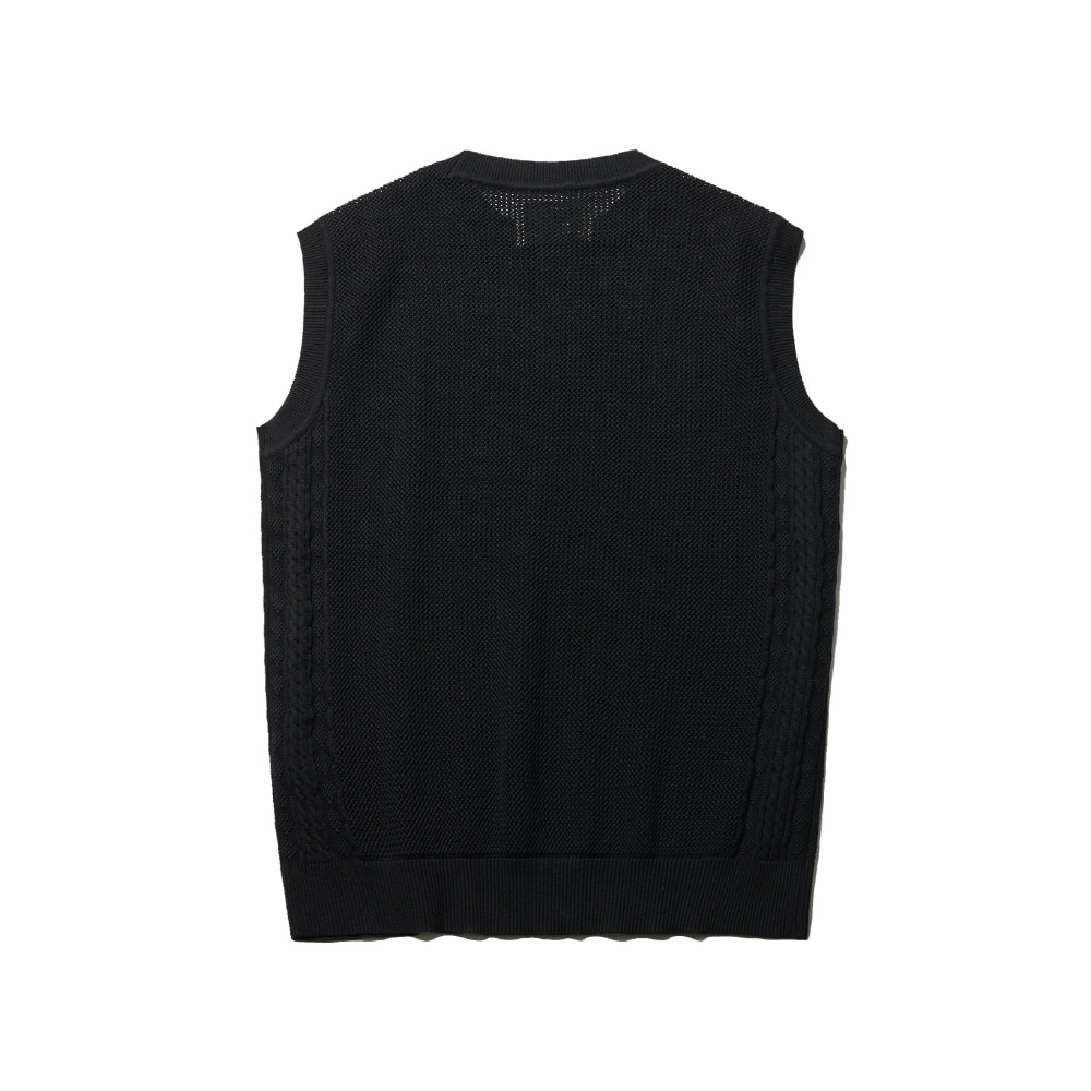 Cotton Net Vest Black