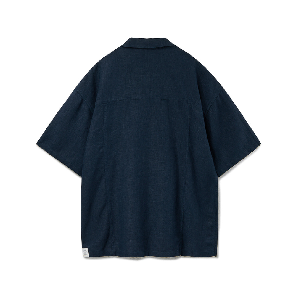 Open Collar Half Shirts (Linen) Midnight Lake