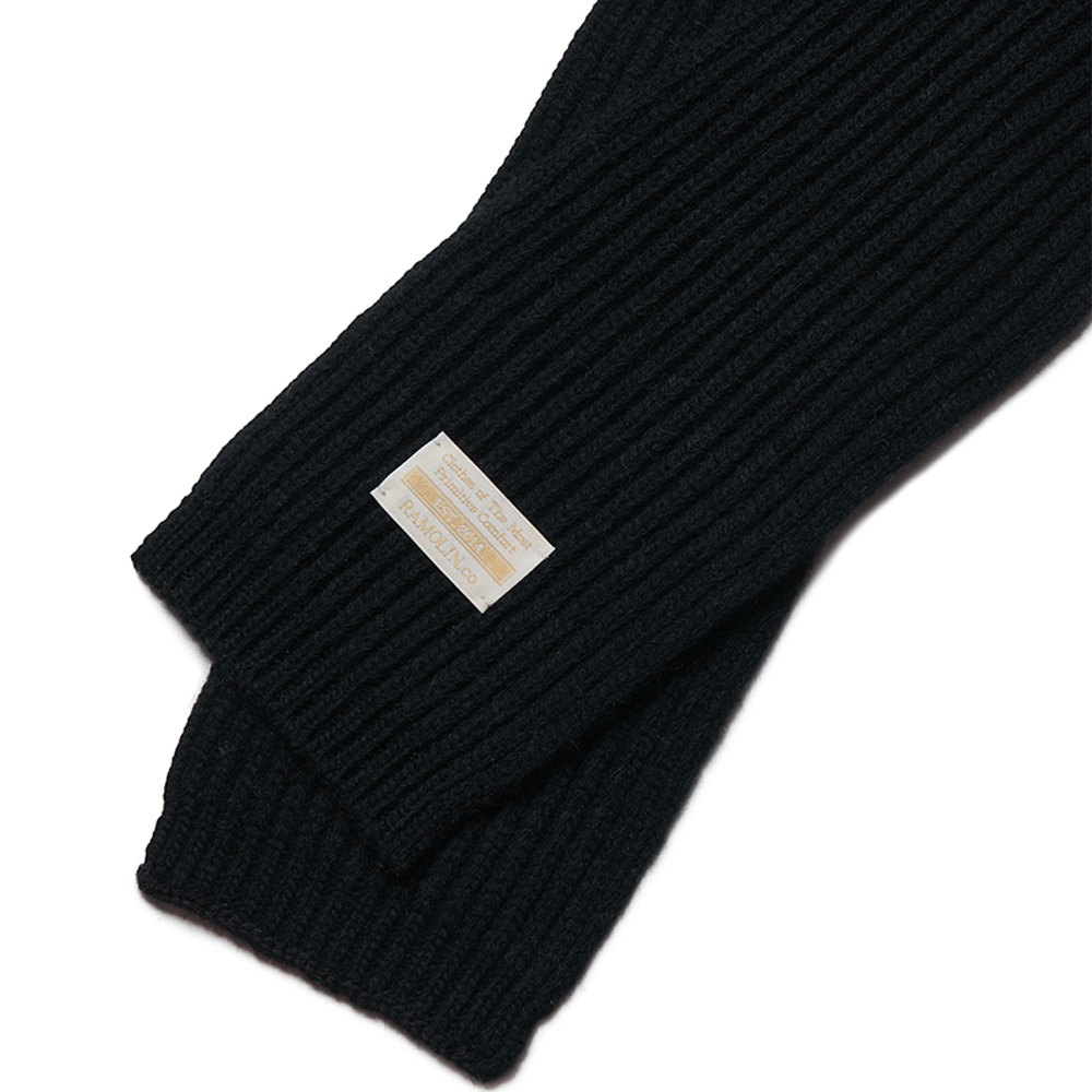 Wool Knit Muffler Black