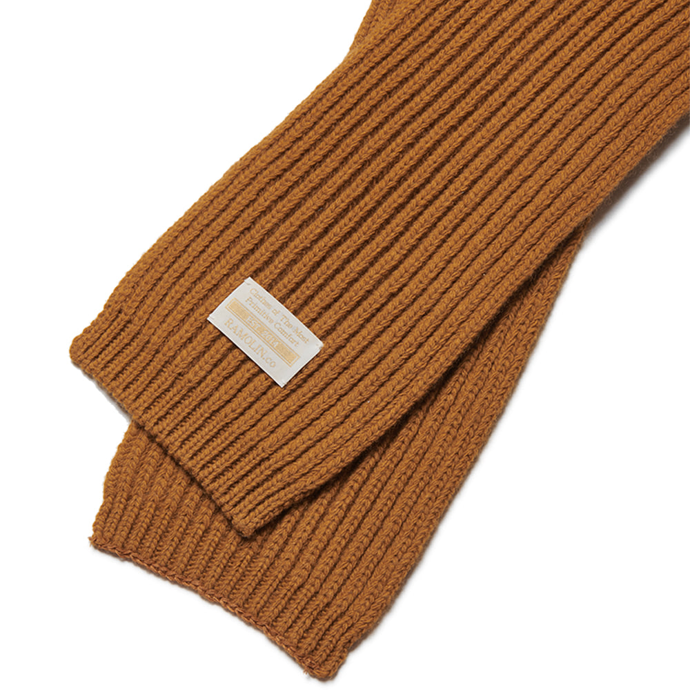 Wool Knit Muffler Maple