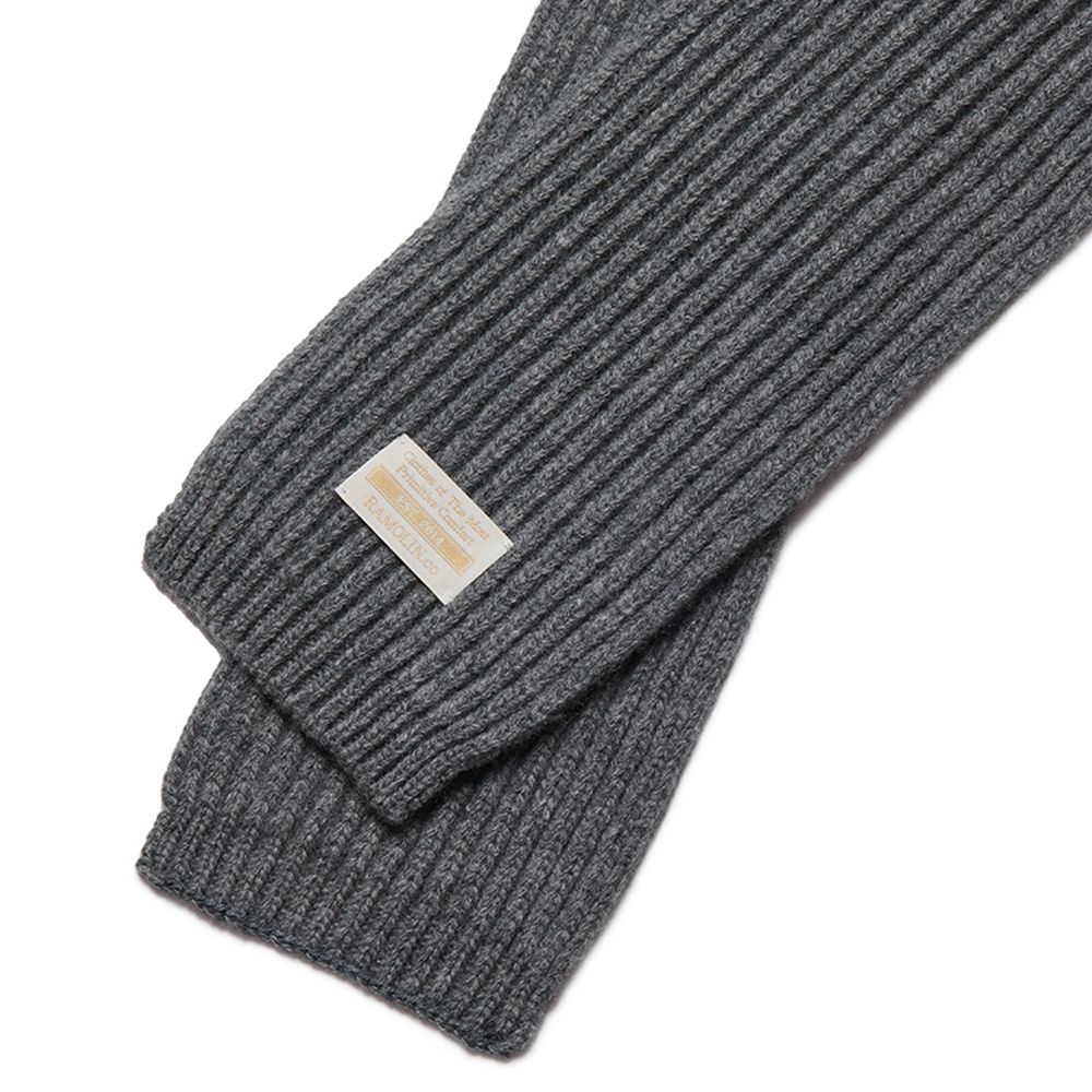 Wool Knit Muffler Dark Gray