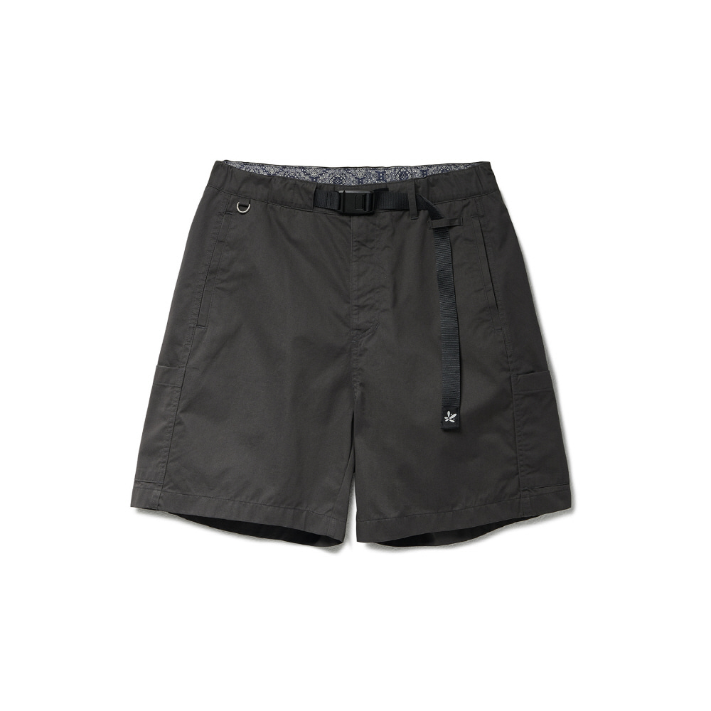 Side Split Nylon Shorts Charcoal