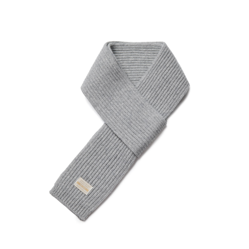 Wool Knit Muffler Mellow Gray